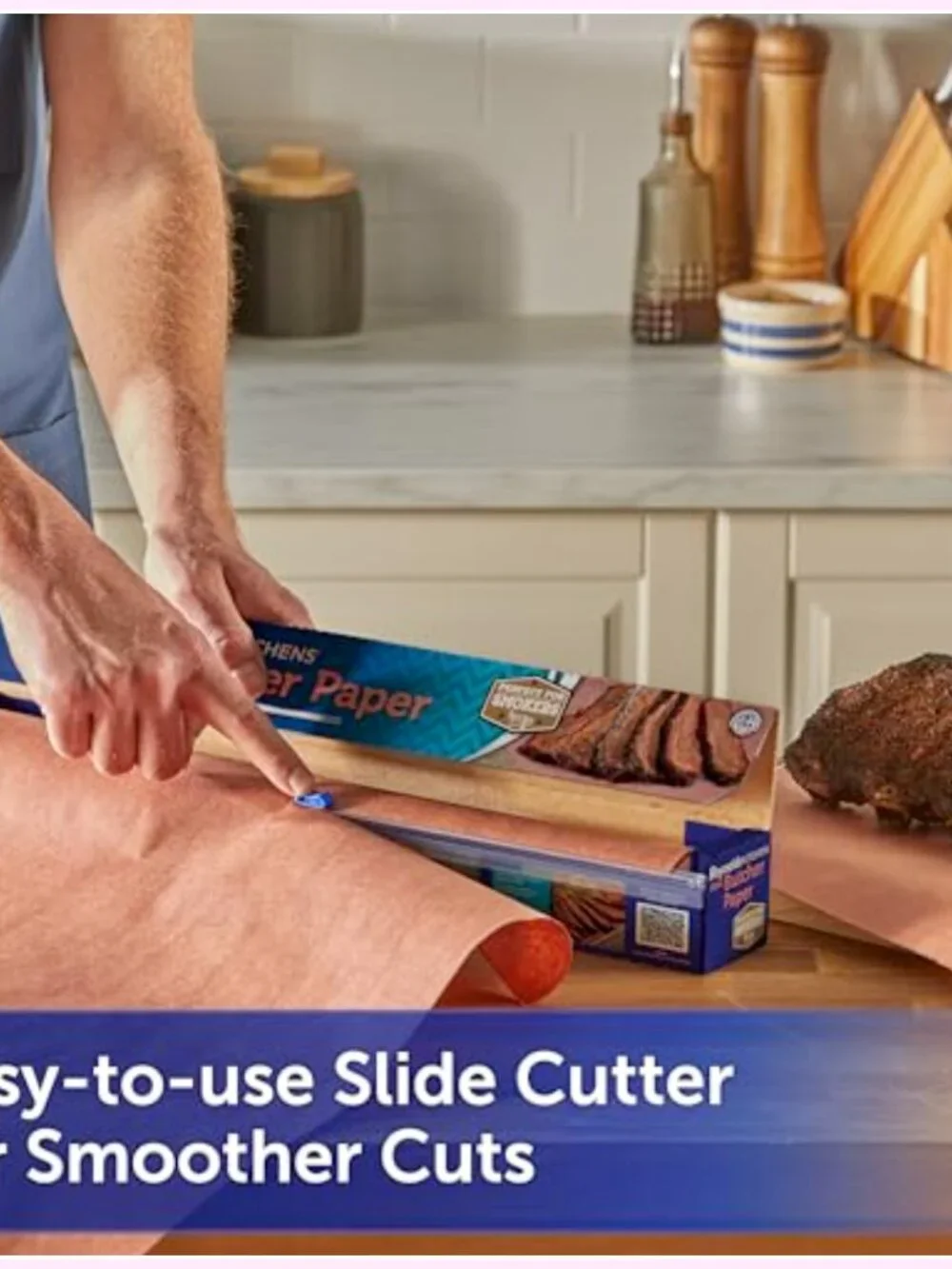 Butcher Paper Roll with Slide Cutter, 225 Sq Ft for Smoking Meat